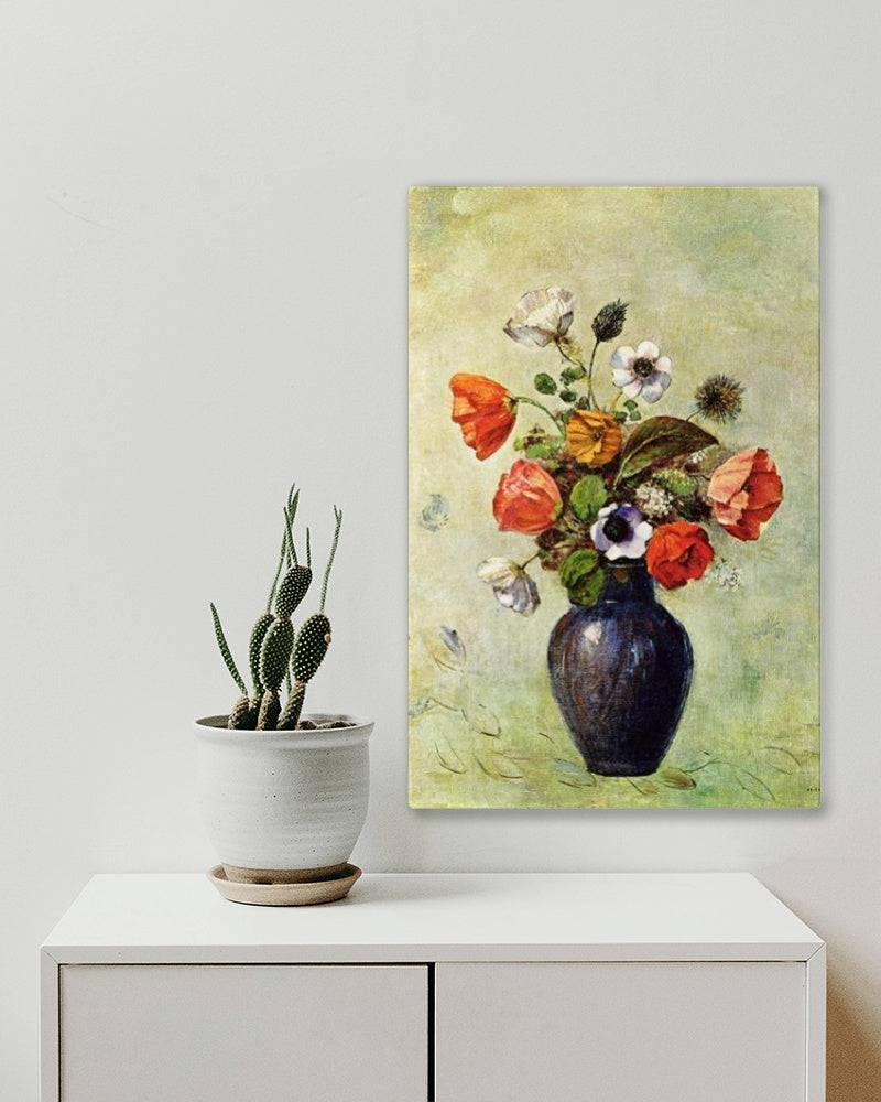 Anemones and Poppies in a Vase by Odilon Redon Realism Art