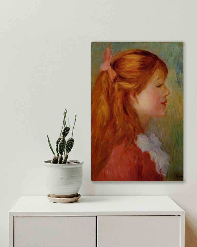 Young Girl with Long Hair in Profile by Pierre-Auguste Renoir Impressionism Art dated 1890