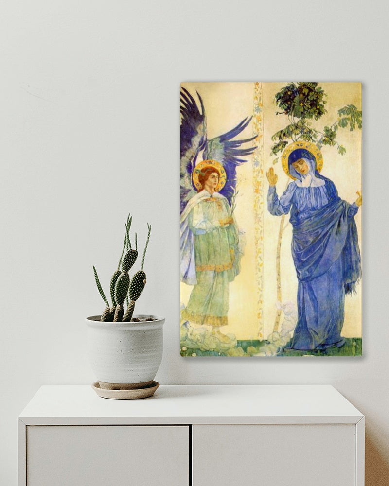 Annunciation by Mikhail Nesterov Art Nouveau (Modern) Art