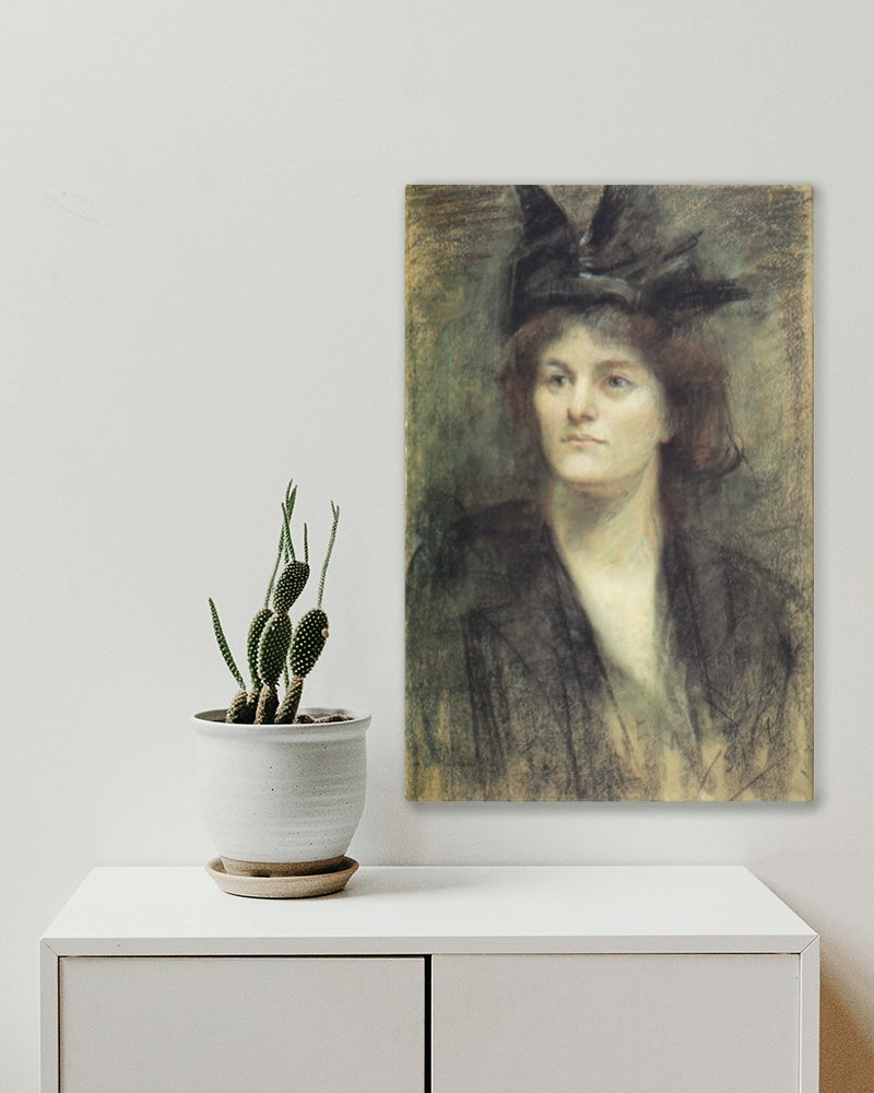 Maude Gonne by Sarah Purser Naturalism Art dated 1898