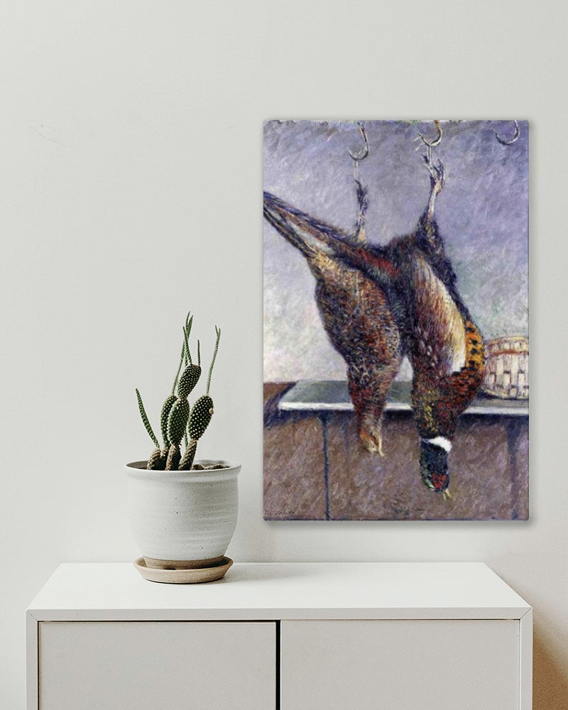 Two Hanging Pheasants by Gustave Caillebotte Impressionism Art dated 1882