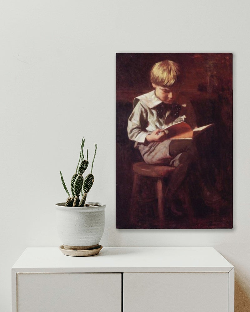 Boy Reading: Ned Anshutz by Thomas Pollock Anshutz Realism Art dated 1900