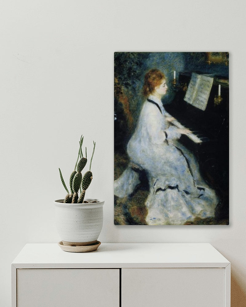 Young Woman at the Piano by Pierre-Auguste Renoir Impressionism Art dated 1876