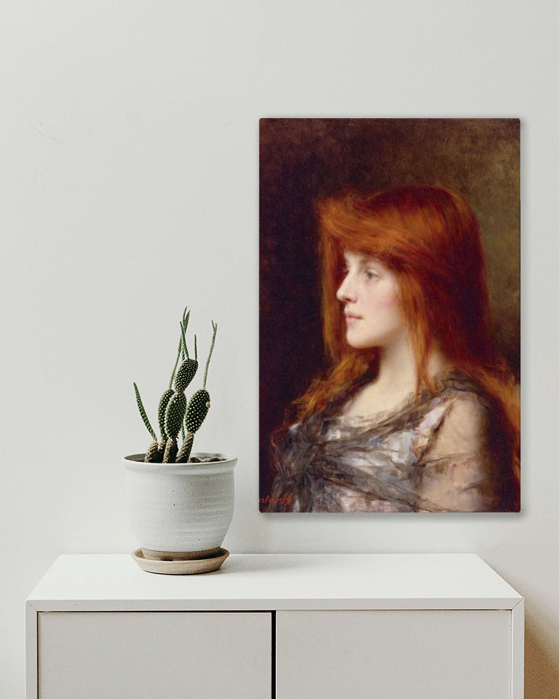 Auburn Haired Beauty by Alexei Harlamoff Realism Art