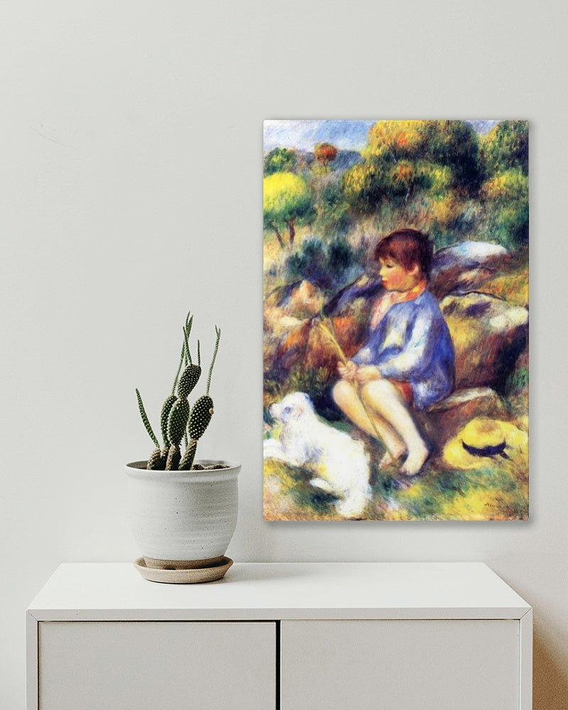 Young Boy by the River by Pierre-Auguste Renoir Impressionism Art dated 1890