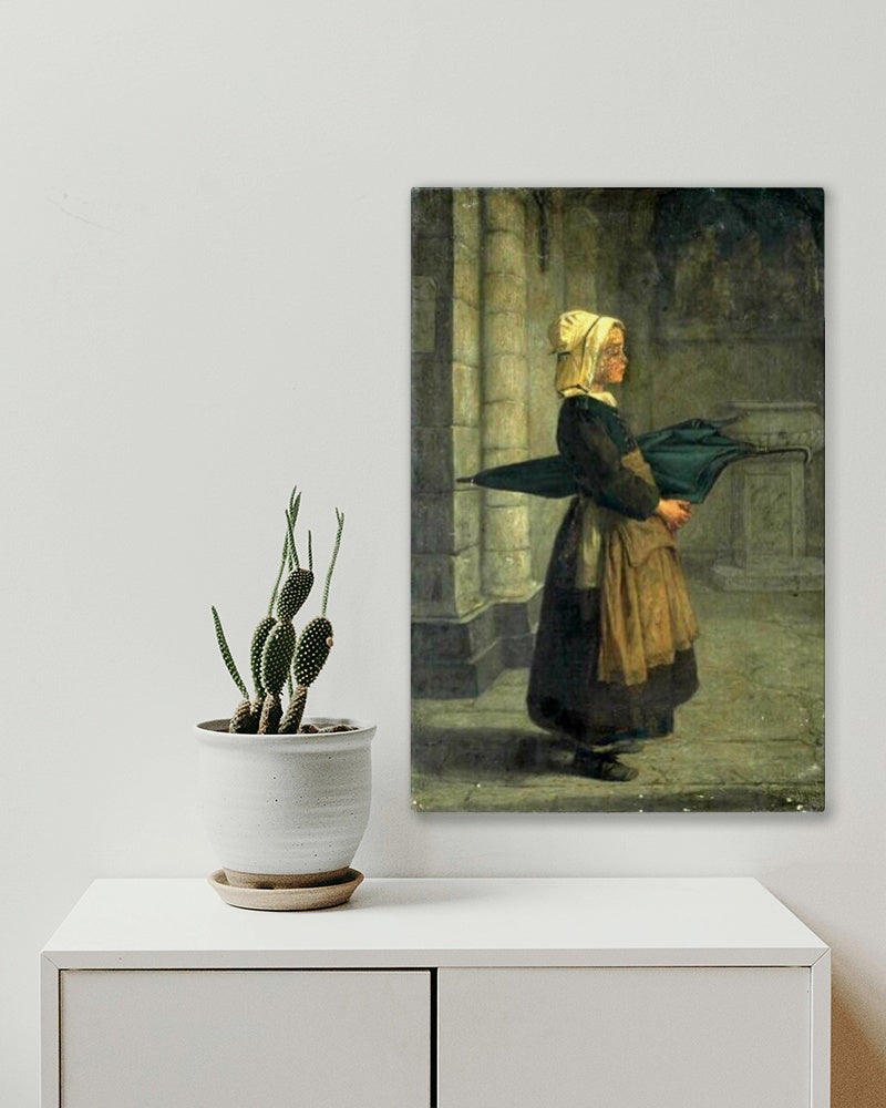 Breton peasant woman by Alexandre Antigna Realism Art dated 1850