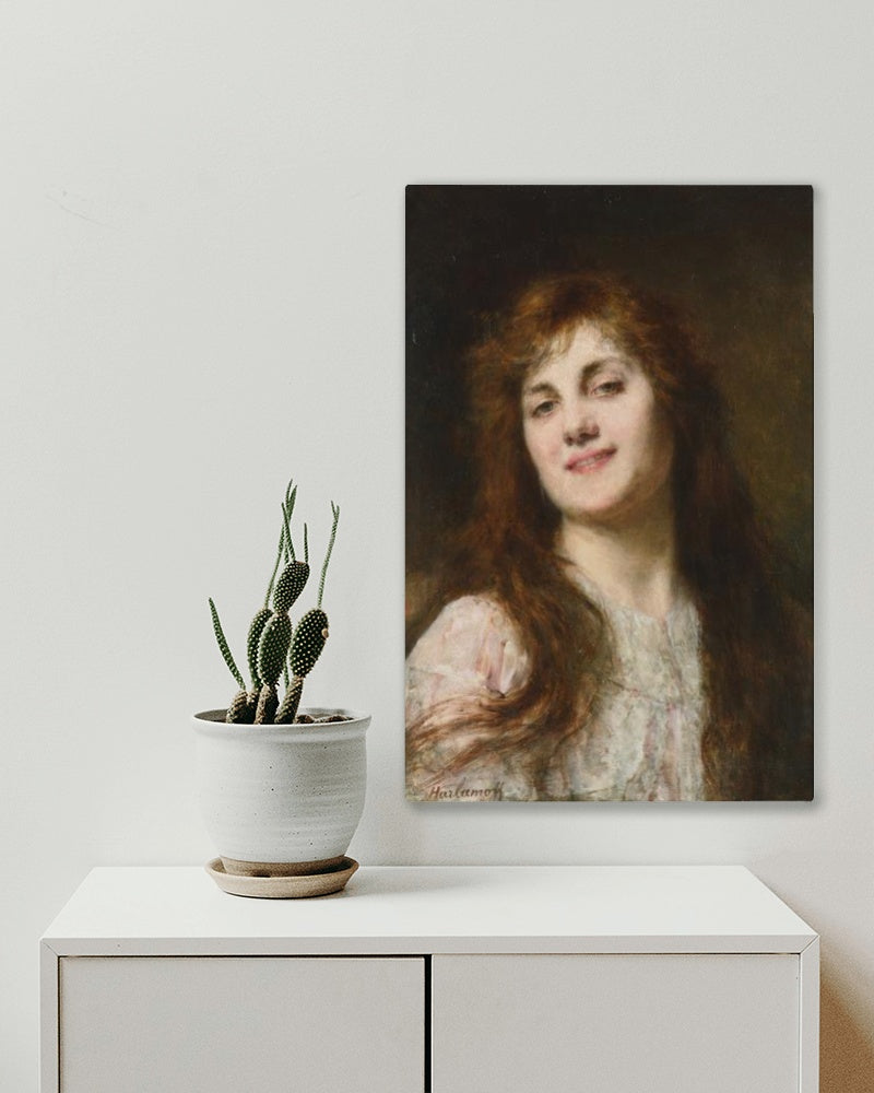 An Auburn Haired Beauty by Alexei Harlamoff Realism Art