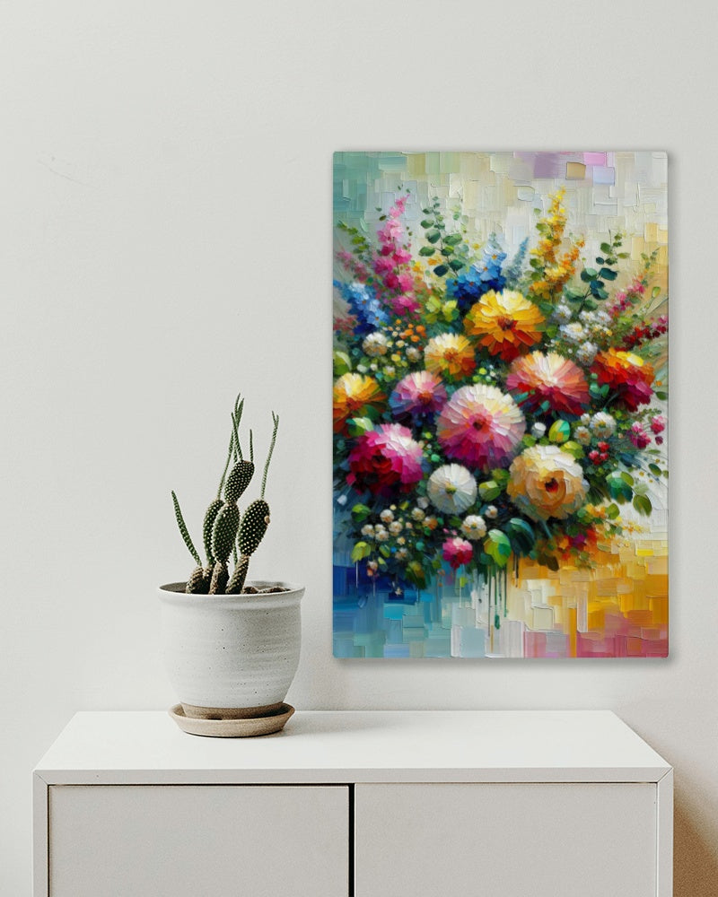 Vibrant Anantus Floral Oilpainting