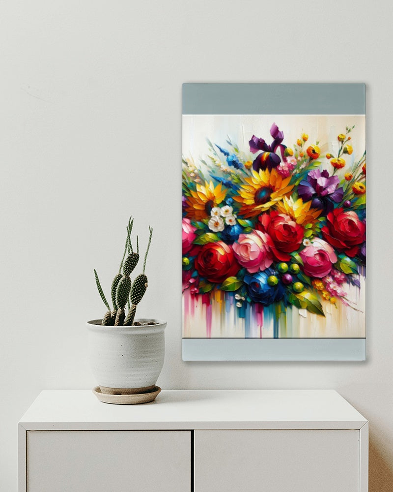 Vibrant Amara Blossomus: Modern Floral Oil Painting