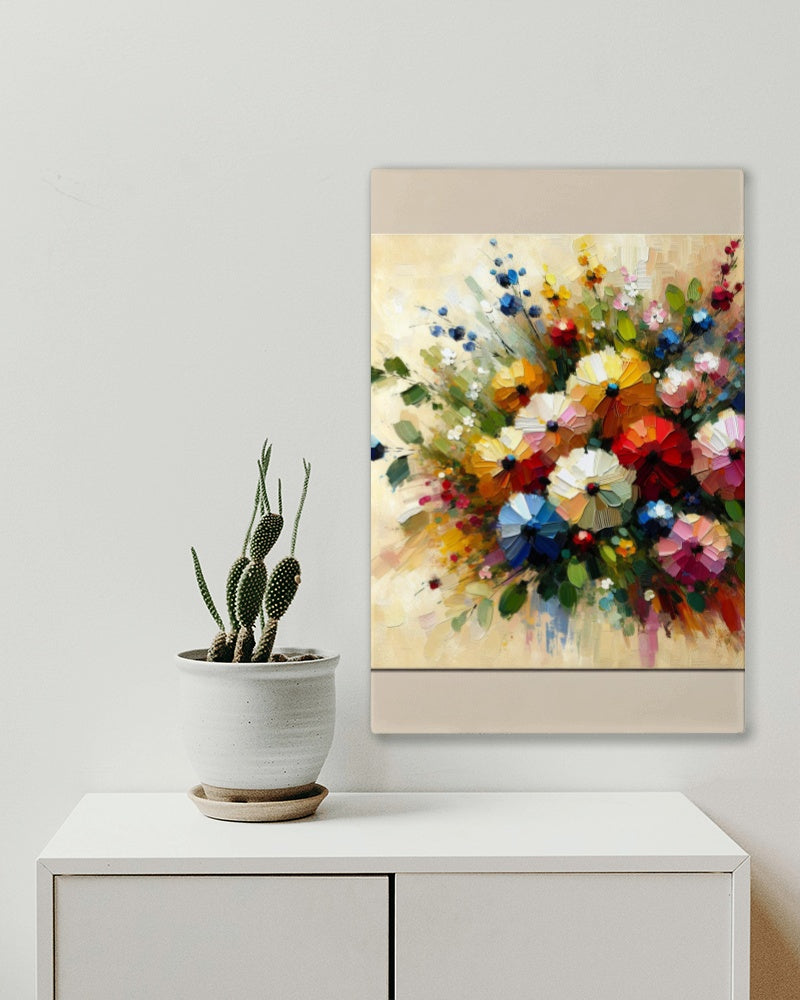 Vividus Floralis Oilpainting Art: Luminous Blossoms