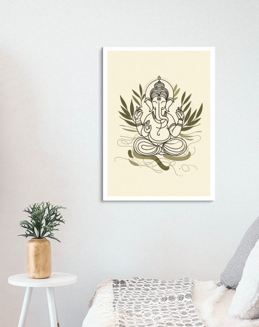 Ganesh Special Series Framed Poster Lineart