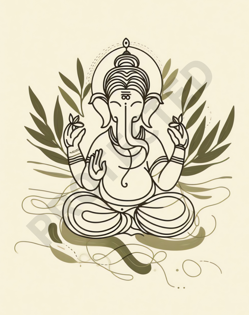 Ganesh Special Series II Framed Poster Lineart