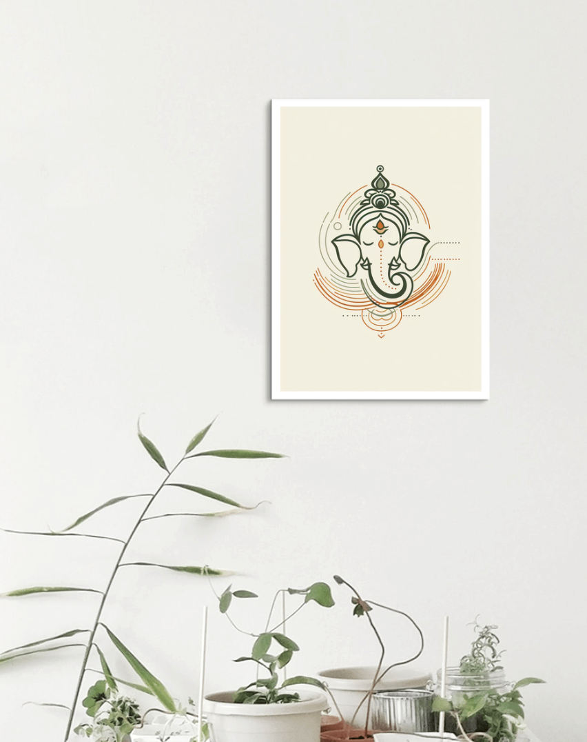 Ganesh Special Series II Framed Poster Lineart