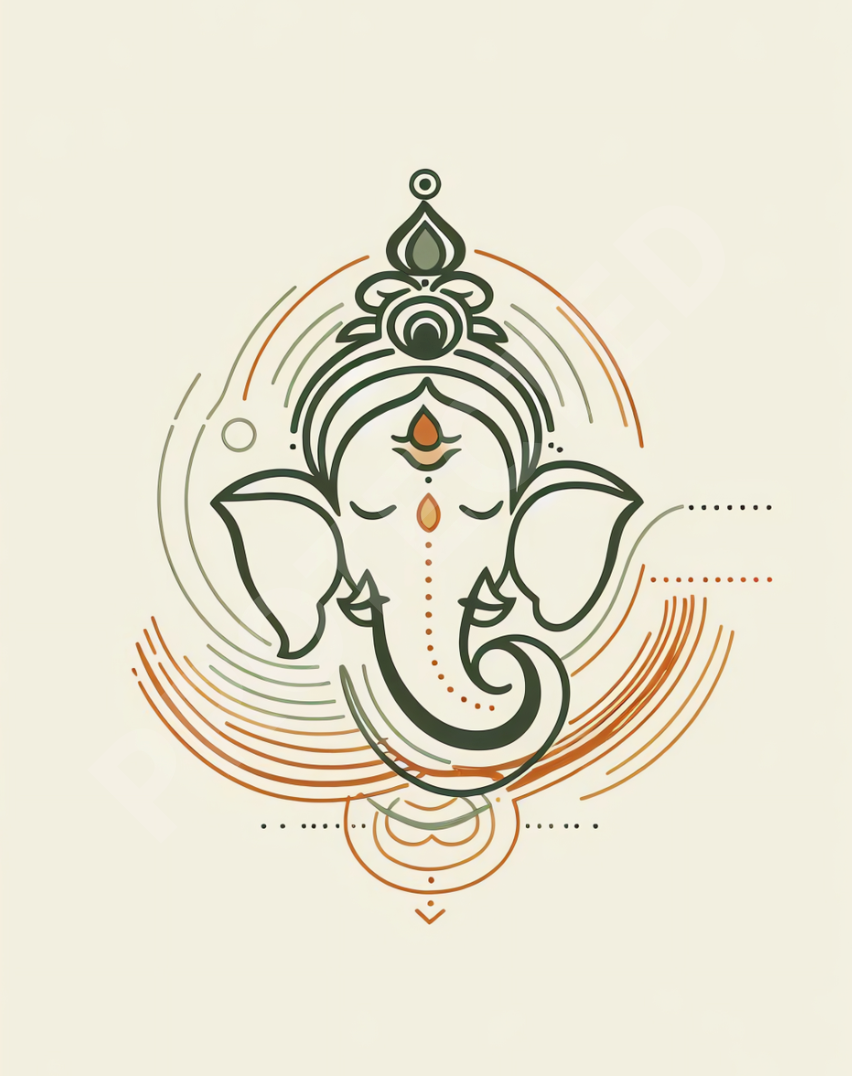 Ganesh Special Series II Framed Poster Lineart