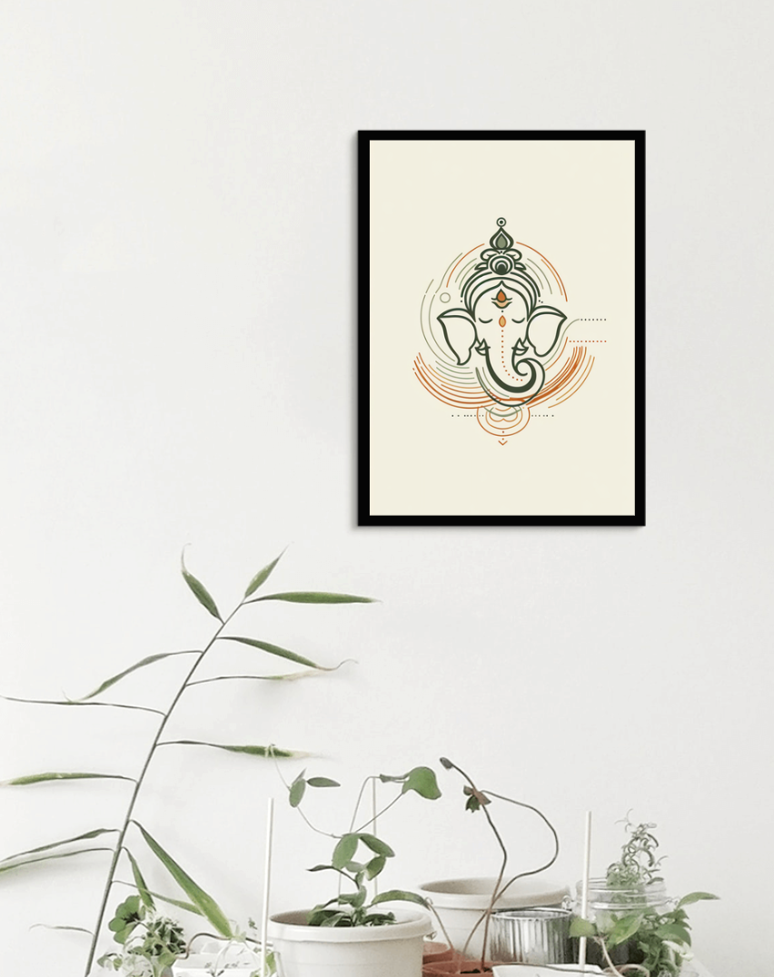 Ganesh Special Series II Framed Poster Lineart