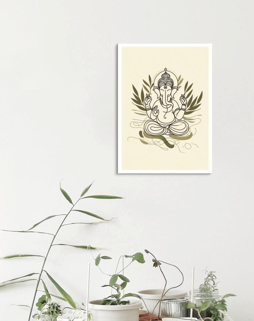 Ganesh Special Series Framed Poster Lineart