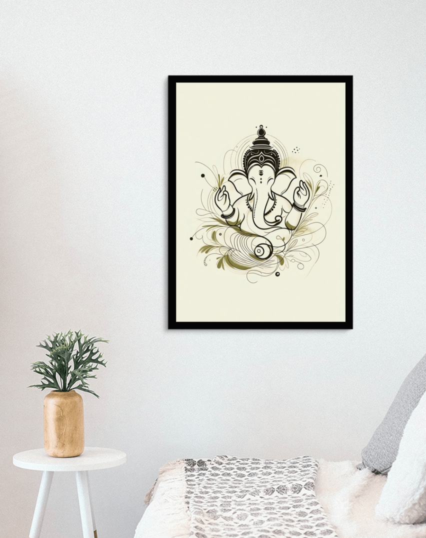 Ganesh Special Series Framed Poster Lineart