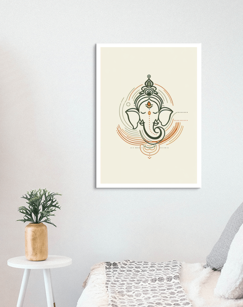 Ganesh Special Series II Framed Poster Lineart