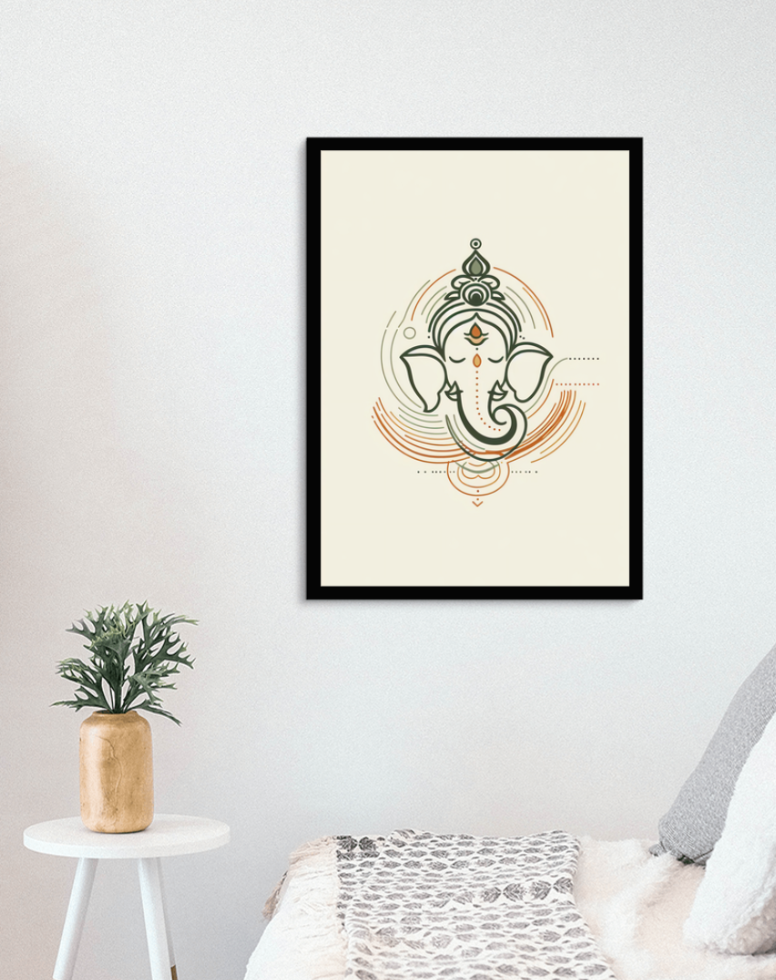 Ganesh Special Series II Framed Poster Lineart