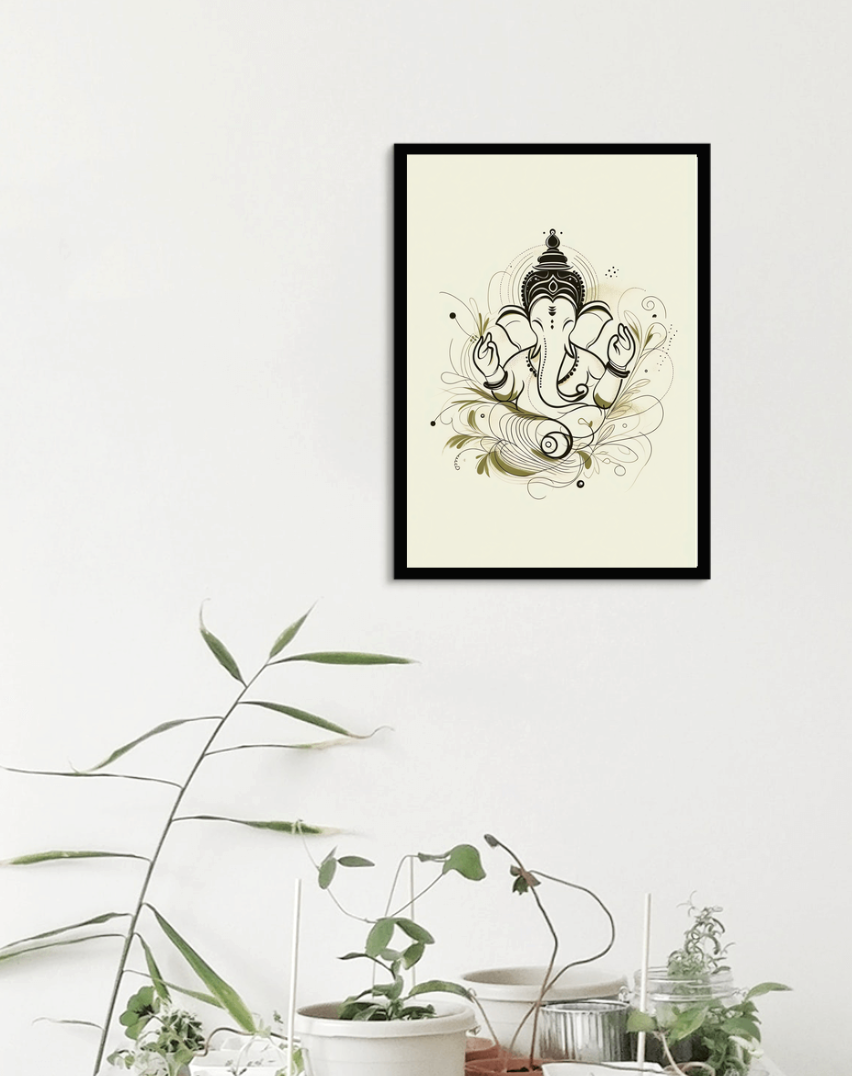 Ganesh Special Series III Framed Poster Lineart