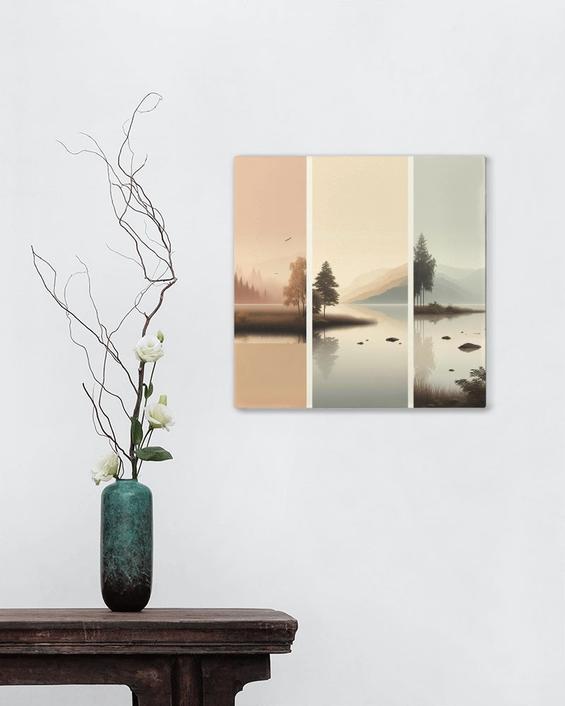 Serene Vista: Minimalistic Modern Landscape Art