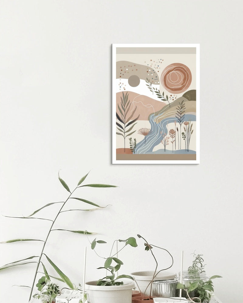 Serene Boho Bliss: Elegant and Tranquil Wall Art