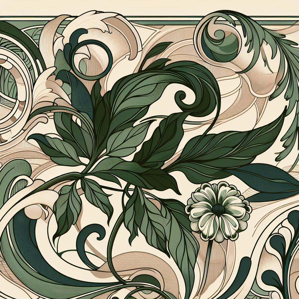 Auroralis Virentis Art Nouveau Tapestry