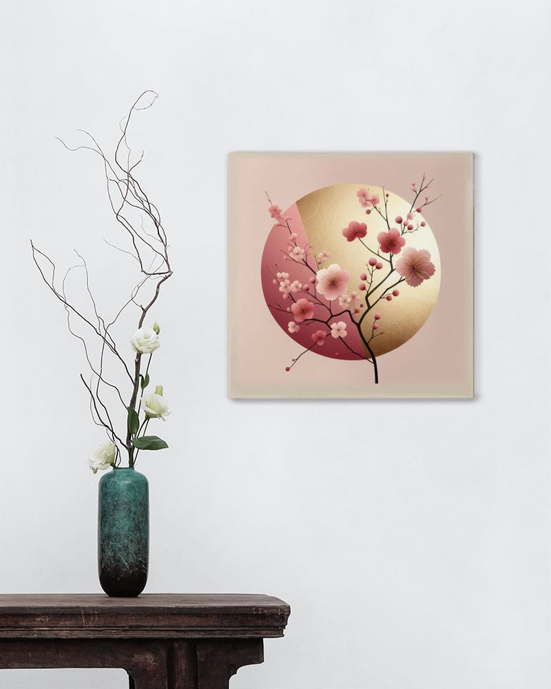 Aureate Sakura: Luminous and Seraphic Japanese Wall Art